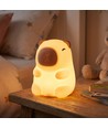 Veilleuse Capybara MOCHI en silicone souple - rechargeable, changement de couleur + blanc chaud
