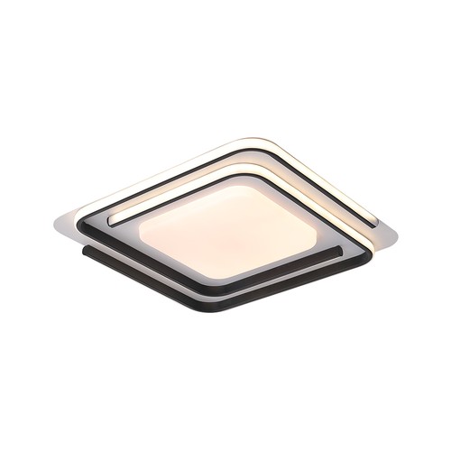 Plafonnier LED design 60W - CCT 3-en-1, dimmable avec télécommande, bord blanc/noir