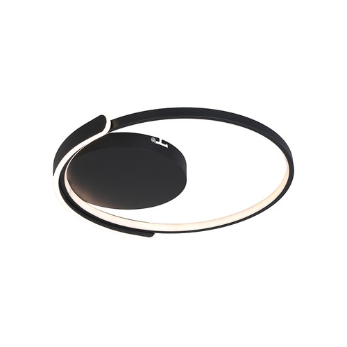 Plafonnier LED V-Tac 70W dimmable - CCT 3-en-1, noir, télécommande incluse, Ø50cm