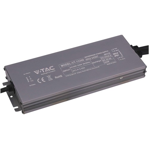 Alimentation LED 300W 24V DC - 12.5A, étanche IP67