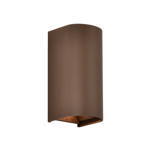 10W LED wandlamp 3-in-1 - Cortenkleurige behuizing, IP65, up/down light, incl. lichtbron