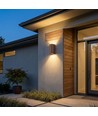Applique murale LED 10W 3-en-1 - Boîtier couleur corten, IP65, haut/bas, source incluse