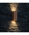 Applique murale LED 10W 3-en-1 - Boîtier couleur corten, IP65, haut/bas, source incluse