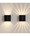 Solcells-vägglampa med justerbar ljuseffekt - IP54, svart, roterbar, fyrkantig, skymningssensor