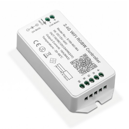 WiFi RGB+W controller -  Tuya Smart/Smart Life, uden fjernbetjening, Google Home/Alexa kompatibel, 12V (120W), 24V (240W)