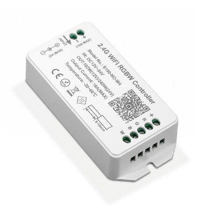 WiFi RGB+W controller - Tuya/Smart Life, uten fjernkontroll, Google Home, Amazon Alexa kompatibel, 12V (120W), 24V (240W)