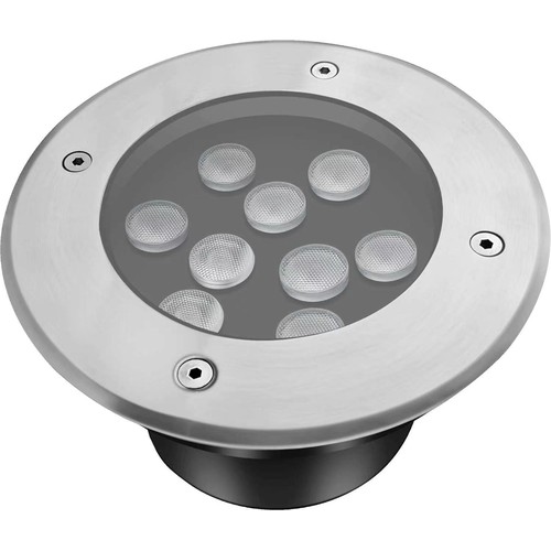 LEDlife nedgravningsspot - 9W, rund, rustfritt stål, 24V AC/DC