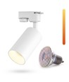Dim to warm GU10 rail spot - Inclus avec ampoule 6W Dimtowarm, Blanc, 1 circuit, 1F2W