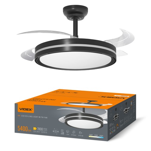 Taklampa m. dold fläkt - RA90, CCT, 60W, svart