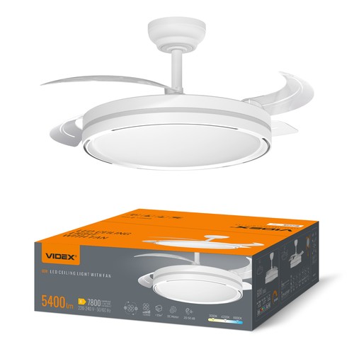Plafonnier avec ventilateur caché - RA90, CCT, 60W, blanc