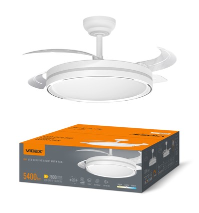 Plafonnier avec ventilateur caché - RA90, CCT, 60W, blanc