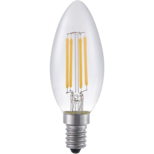 Ampoule LED E14 4W dimmable - Filament, C35, 370lm, 2500K, verre clair