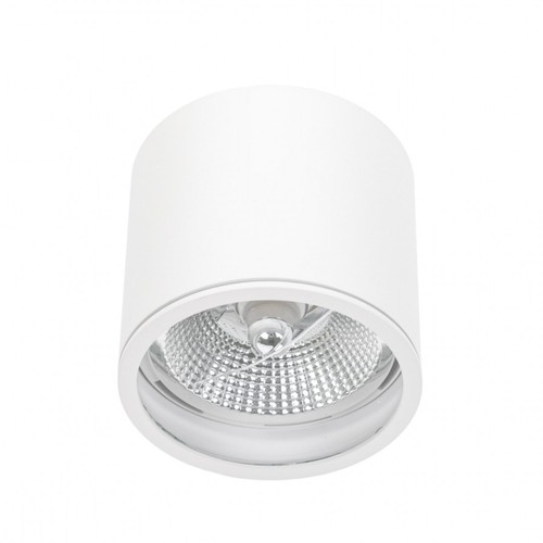 Plafonnier pour AR111 GU10 - Blanc, IP65 extérieur, Ø12cm, 11,5cm haut, aluminium, sans source lumineuse