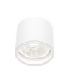 Plafonnier pour AR111 GU10 - Blanc, IP65 extérieur, Ø12cm, 11,5cm haut, aluminium, sans source lumineuse