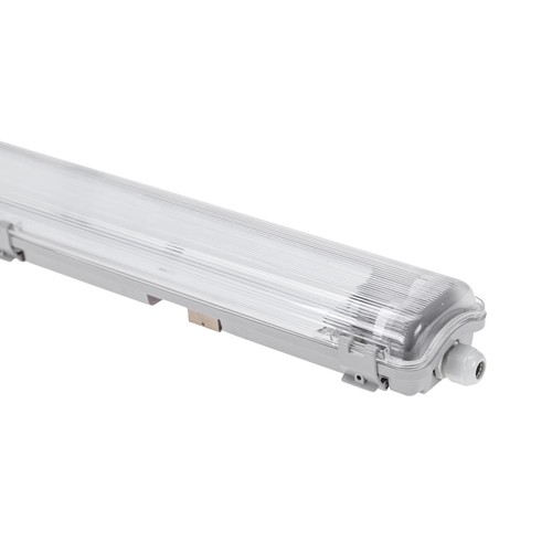 Réglette LED T8 Limea 60cm, câblage traversant - Pour 2x tubes LED 60cm, IP65 étanche