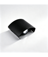 Lot de 6 appliques murales 2W CURVE - IP65, noir, haut/bas, extérieur, source incl.
