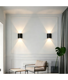 Lot de 6 appliques murales 2W CURVE - IP65, noir, haut/bas, extérieur, source incl.