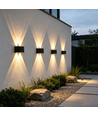 Lot de 6 appliques murales 4W CURVE - IP65, noir, haut/bas, extérieur, avec source