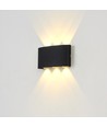 Lot de 6 appliques 6W CURVE - IP65, noir, haut/bas, extérieur, source incluse