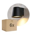 Lot de 6 Appliques Murales Avero GU10 Noir - IP65, sans source lumineuse