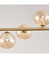 Siena 7xG9 suspension laiton/ambre - 90cm, verre ambré, avec suspension par câble, sans source lumineuse