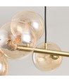 Siena 7xG9 suspension laiton/ambre - 90cm, verre ambré, avec suspension par câble, sans source lumineuse