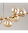 Siena 7xG9 suspension laiton/ambre - 90cm, verre ambré, avec suspension par câble, sans source lumineuse