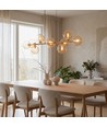 Siena 7xG9 suspension laiton/ambre - 90cm, verre ambré, avec suspension par câble, sans source lumineuse