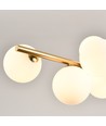 Lucca 10xG9 suspension laiton/blanc - 98cm, verre mat blanc, avec suspension par câble, sans ampoule