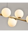Lucca 10xG9 suspension laiton/blanc - 98cm, verre mat blanc, avec suspension par câble, sans ampoule