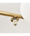 Lucca 10xG9 suspension laiton/blanc - 98cm, verre mat blanc, avec suspension par câble, sans ampoule