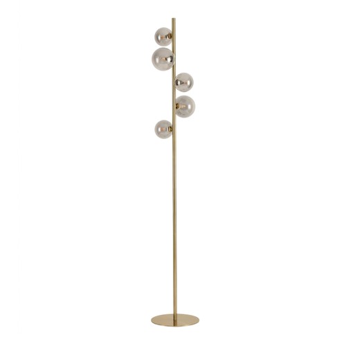 Lampadaire Oliva 5xG9 bronze - 160cm, verre fumé, sans source lumineuse