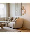 Oliva 5xG9 vloerlamp brons - 160cm, rookglas, zonder lichtbron