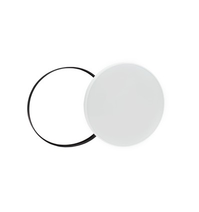 Plafonnier LED 32W - Ø38cm, hauteur : 5,2cm, bord blanc, avec anneau noir inclus