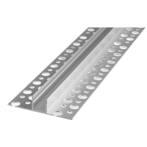 Profilé en aluminium 13x13 pour carreaux/plaques - 2 mètres, alu, avec couvercle blanc laiteux