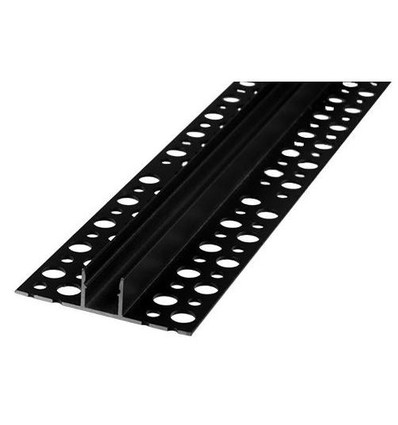 Profilé en aluminium 13x13 pour carreaux/plaques - 2 mètres, noir, incl. cache noir