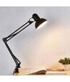 Klassisk Sort Arkitektlampe -  Inkl. fod og bordklemme, E27 fatning, Uden lyskilde