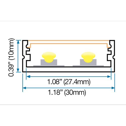 Outlet : Profilé en aluminium pour panneau acoustique, longueur 1,2 mètre, livré avec couverture mate