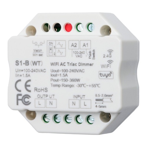 Variateur encastrable LEDlife rWave - Tuya/SmartLife, RF+Wifi, 200W LED