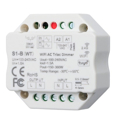 Variateur encastrable LEDlife rWave - Tuya/SmartLife, RF+Wifi, 200W LED