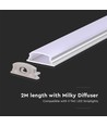 VT-8138 flexibele aluminium profiel - 2 meter, inclusief melkachtig wit cover en eindstukken