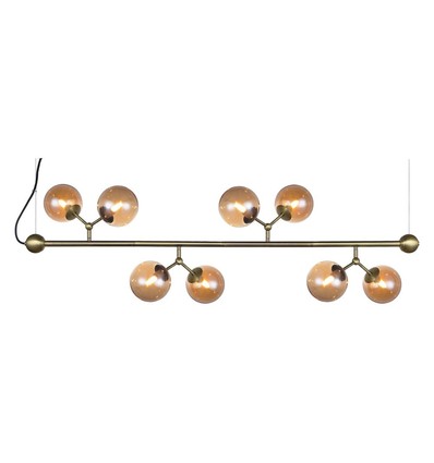 Halo Design - Suspension Atom Longue Table Oxydée avec 8 verres 8XG9