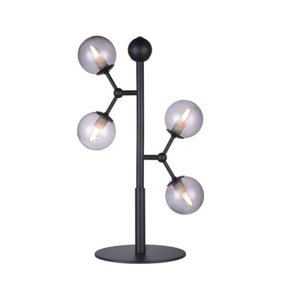 Halo Design - Lampe de table Atom noir/verre fumé 4XG9