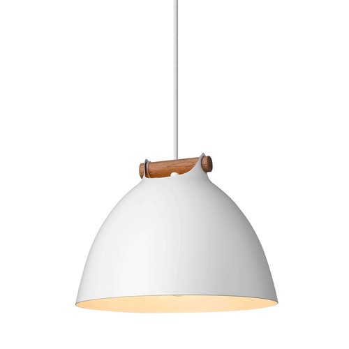 Outlet: Halo Design - ÅRHUS pendel Ø24cm E27,  Hvid / Træ
