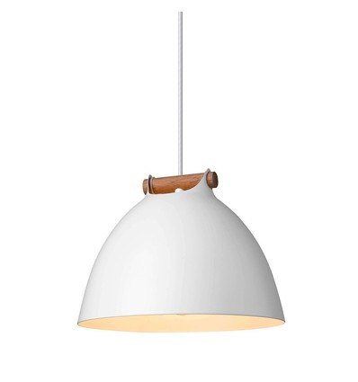 Outlet: Halo Design - ÅRHUS pendel Ø24cm E27,  Hvid / Træ