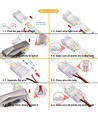 Connecteur pour bande LED mince à fils libres - 10mm, monochrome, IP20, 5V-24V