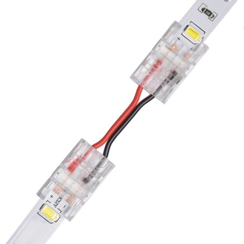 Slanke connector met kabel voor LED-strip - 10mm, enkelkleurig, IP20, 5V-24V