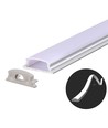 VT-8138 flexibele aluminium profiel - 2 meter, inclusief melkachtig wit cover en eindstukken