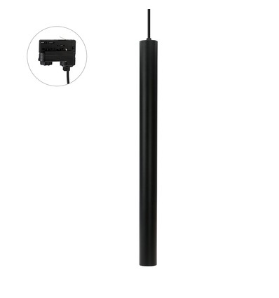 Suspension triphasée GU11/MR11 CHLOE SLIM - Sans source lumineuse, 250V, IP20, 40x50cm+1m de câble, Noir