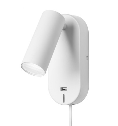 Applique murale EGO LED avec USB et gradation tactile, 4,5W, Nielsen Light - blanc